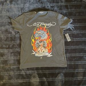 Sick Y2K edhardy shirt with rhinestones